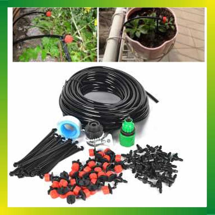 Set Peralatan Selang Irigasi Penyiram Tanaman Otomatis Kebun Dan Taman