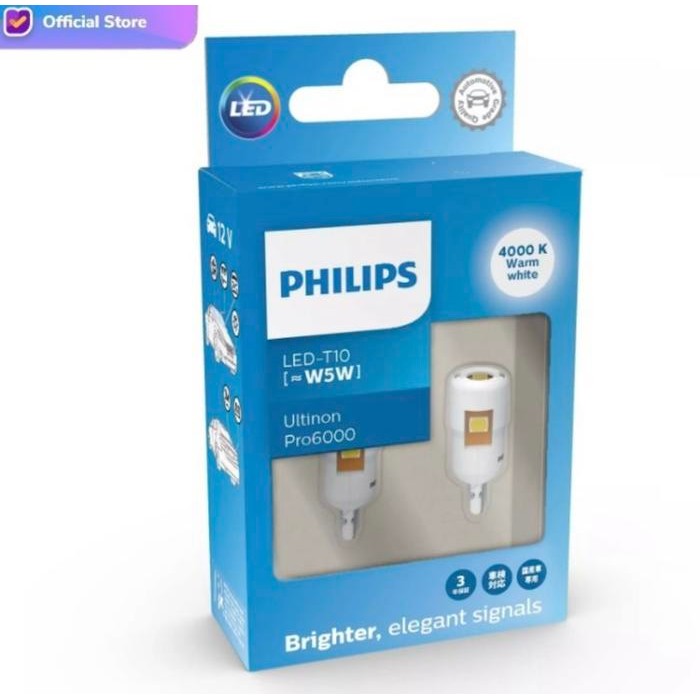 LED Philips Ultinon Pro 6000 T10 W5W 4000K Warm White