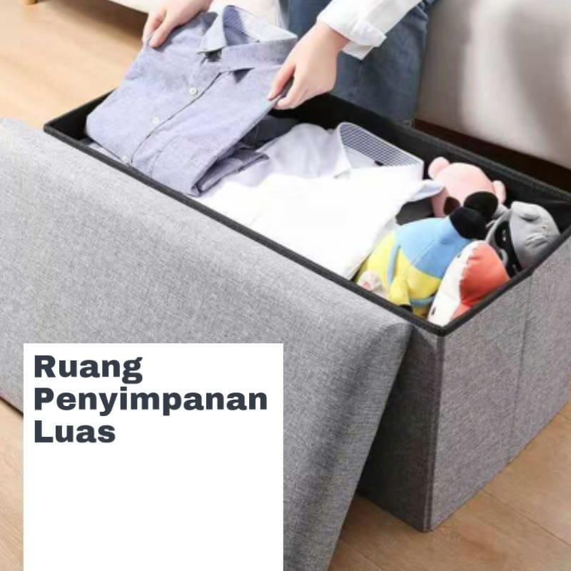 BOX PENYIMPANAN SERBAGUNA STORAGE BOX KURSI STOOL STORAGE BOX KURSI BOX PENYIMPANAN HSB202