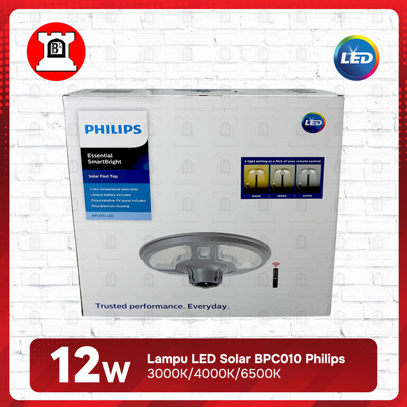Lampu LED Solar BPC010 Philips LED20 12W Solar Post Top MCT