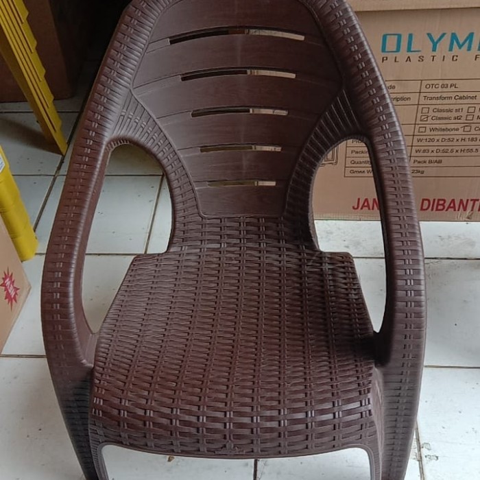 OLYMPAST SET MEJA KURSI OL 509 R KURSI TERAS KURSI ROTAN KURSI TAMAN KUAT  508-HITAM