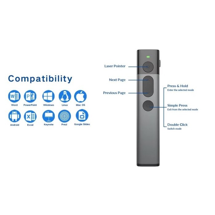 Gercep Doosl Dsit036 - Wireless Presenter With Red Laser Pointer - Cocok Untuk Presentasi