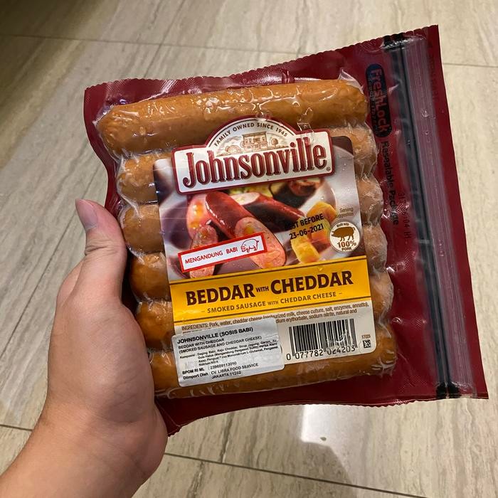 

sosis babi johnsonville beddar eddar (keju)