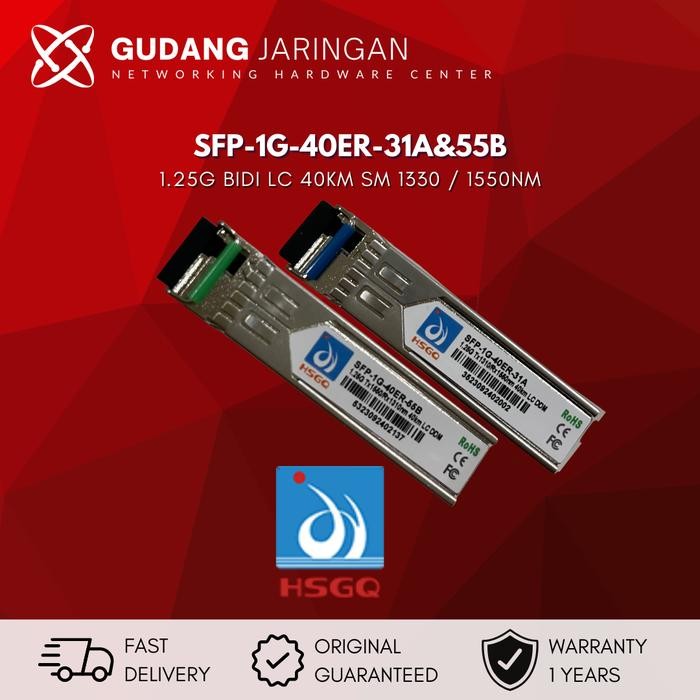 Terbatas Sfp-1G-40Er-31A&55B Hsgq 1.25G Bidi Lc 40Km Sm 1330 / 1550Nm