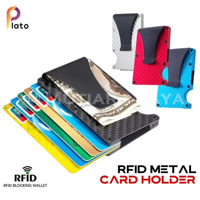 

Uta - Smart Wallet Credit Card Holder Metal Case With Rfid