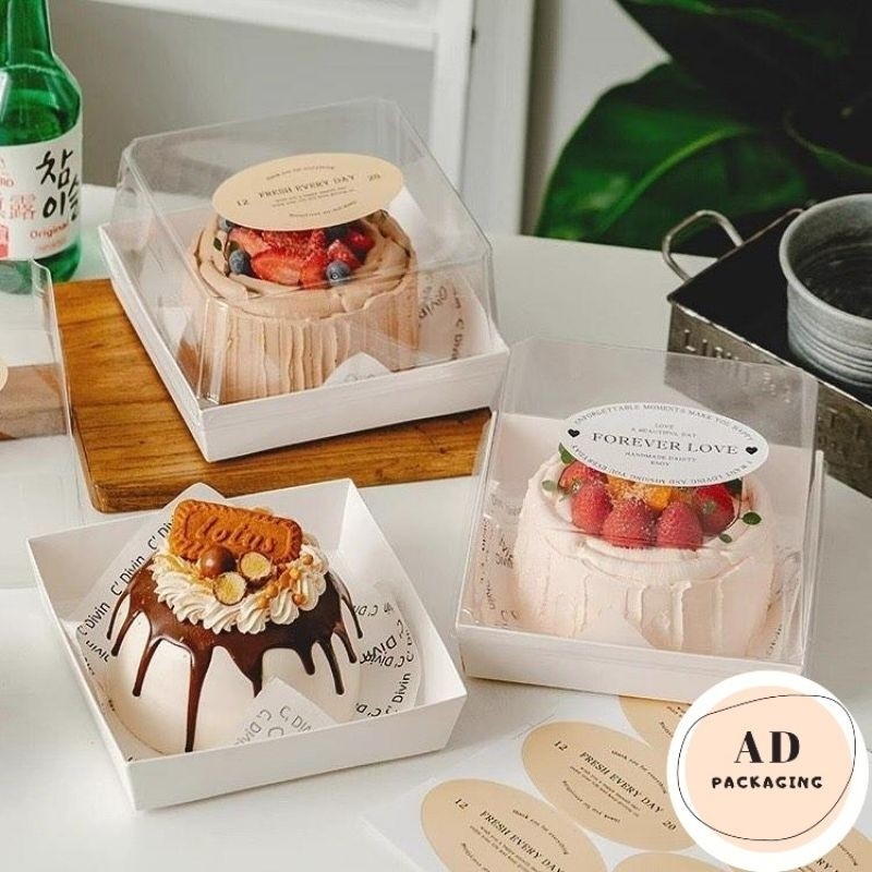 10pcs 16x16x10cm box mika kue tart puding cake kotak paper box kue tart cake