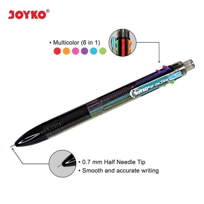 

Bentley - Pulpen / Ball Pen Joyko Bp-236 Sito 0.7Mm 6 Warna / 1 Box 12 Pcs