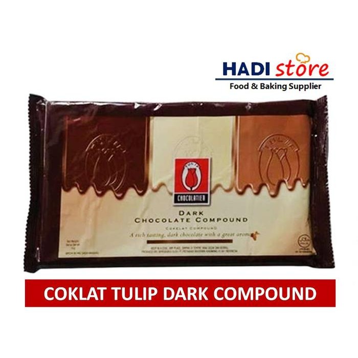 

JTTOP" TULIP DARK CHOCOLATE COMPOUND (DCC) 1 KG/ COKLAT BLOK BATANGAN PREMIUM