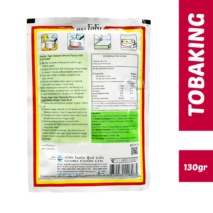 

JTTOP" BUBUK PUDDING / AGAR ALMOND LOBO 130 GR