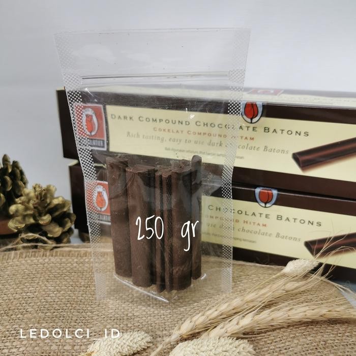 

JTTOP" TERMURAH! TULIP COKLAT STICK DARK CHOCOLATE COMPOUND BATONS 250 GRAM