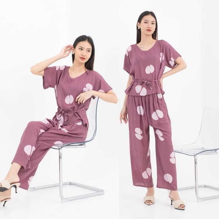 

JTTOP" SETELAN WANITA CELANA PANJANG MOTIF COFFEE BEANS