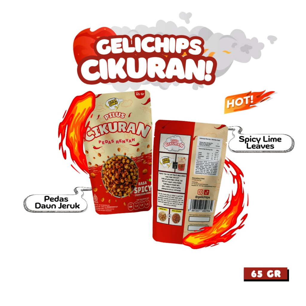 

Mamam_Asoy Geli Chips - Pilus Cikuran Spicy Pedas Gurih (Sukro Cikur) 65Gr