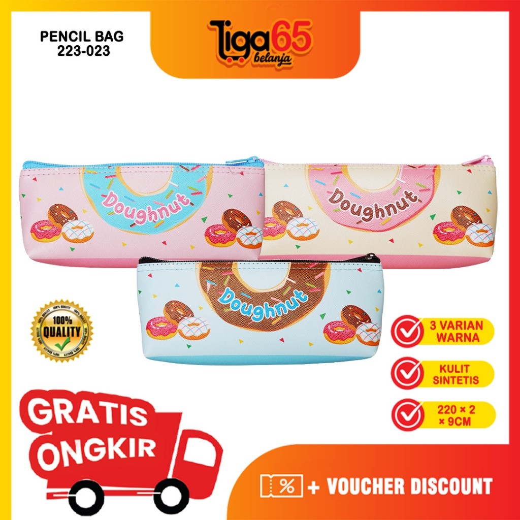 

Tempat Pulpen Pensil / Kotak Pencil / Pencil Bag / Pencil Bag 223-023 Doughnat / Tas n Tulis