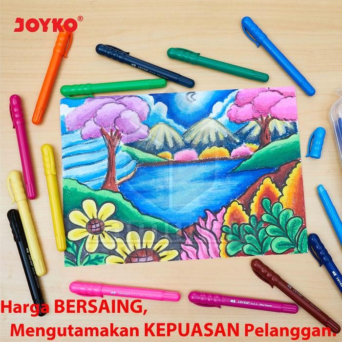 

Crayon Silky Slc A 24 Warna + Kuas / Krayon Halus Lembut Slc-A-24 Hard Case Tidak Beracun