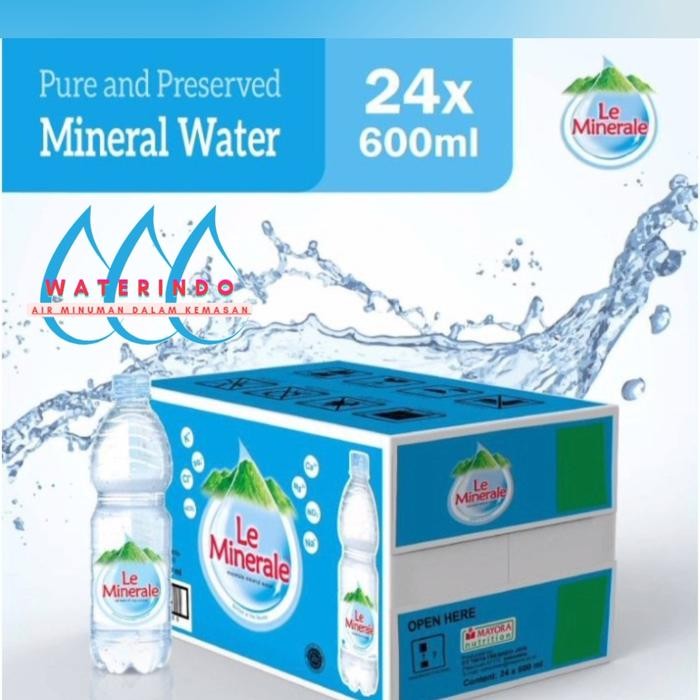 

le mineral 600 ml x 24 botol (khusus gojek atau grab only)