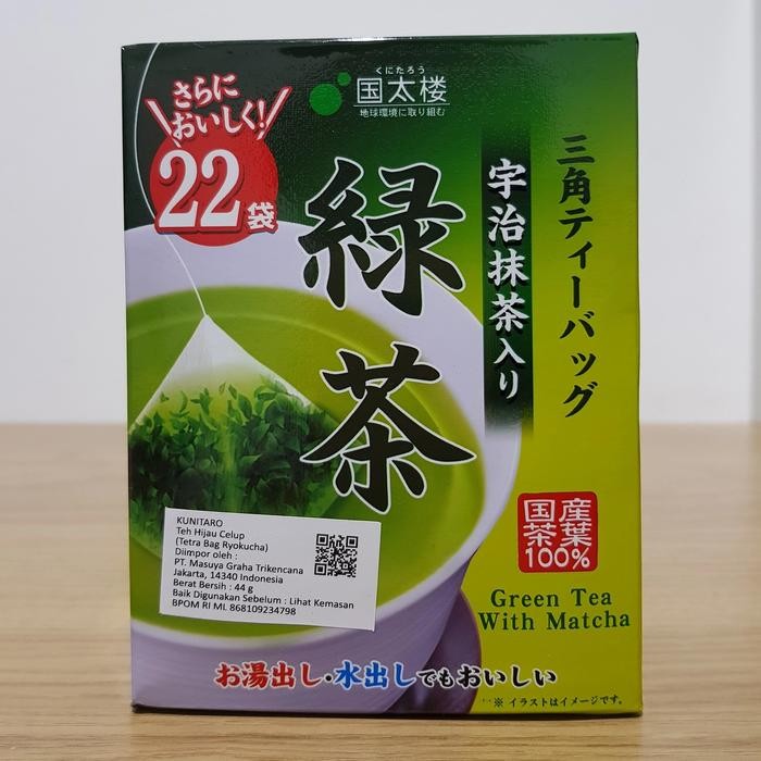

Kunitaro tetra bag Ryokucha 44gr Teh hijau celup Jepang
