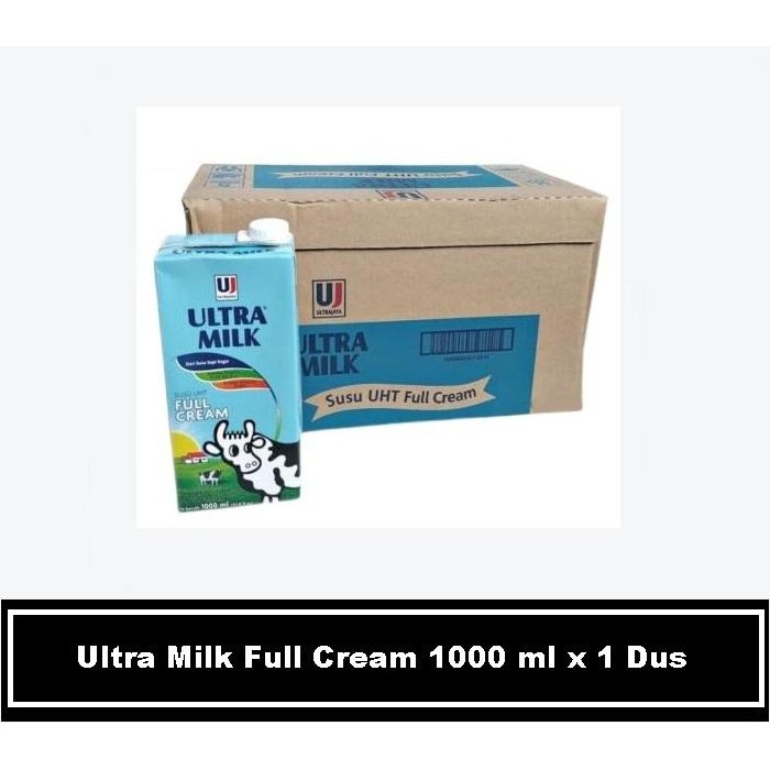 

ULTRA MILK Susu UHT Full Cream 1000 ml x 1 Dus ( 12pcs )