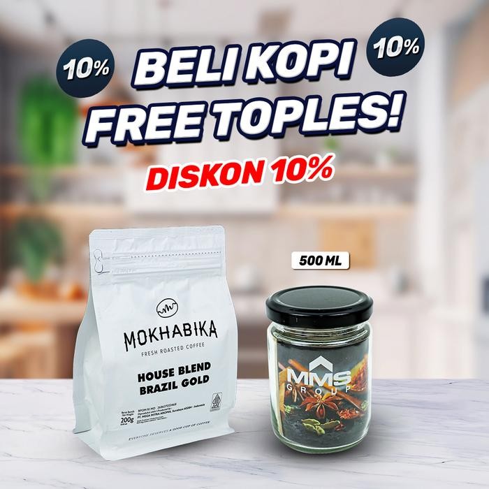 

Brazil Gold Arabica House Blend Coffee 200gr Biji Kopi Arabika