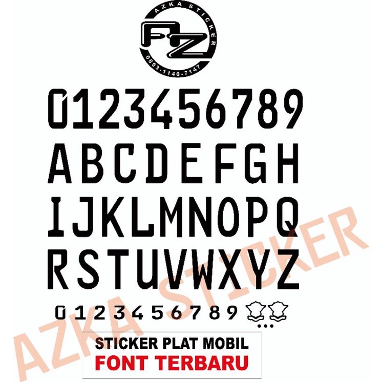 STICKER ANGKA PLAT MOBIL TERBARU