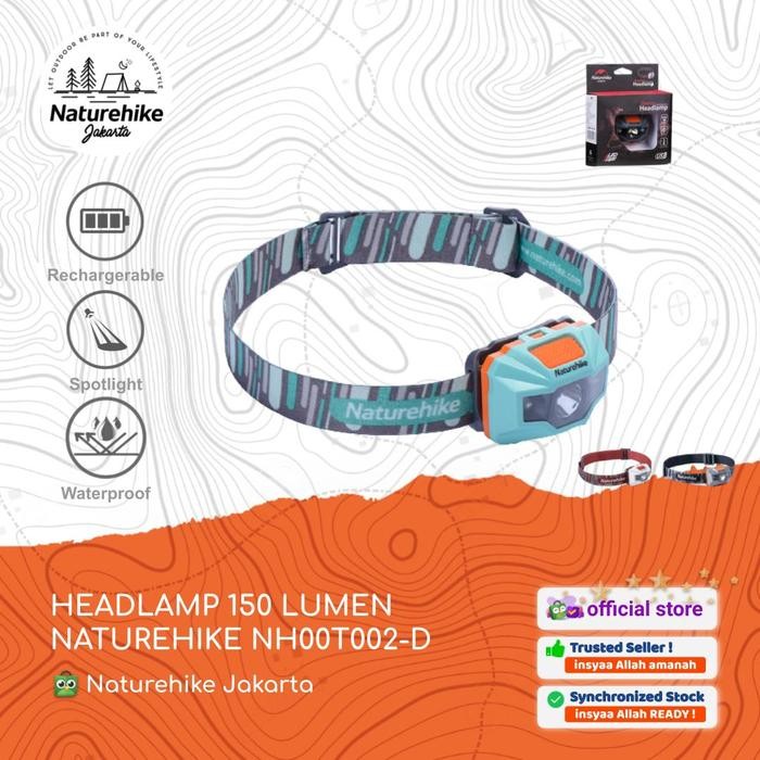 NATUREHIKE HEADLAMP 150 LUMEN NH00T002-D SENTER LAMPU KEPALA CAMPING