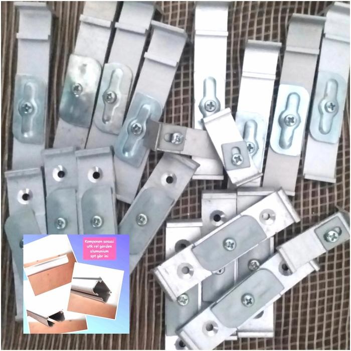 PREMIUM Kaki Single / Double Bracket / Ceiling Plafon rel Aluminium Gorden