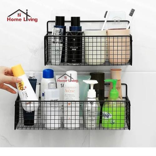 Terlaris Hl Rak Gantung Kamar Mandi Rak Keranjang Jaring Besi Tempel Dinding Serba Guna