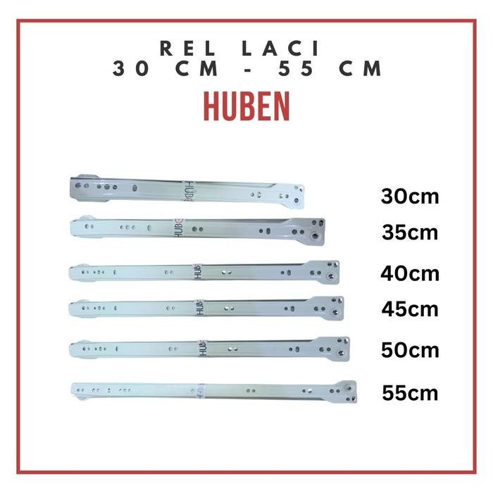 PREMIUM Huben Rel Laci lemari 30cm Rel Laci 35cm Rel Laci 40cm Rel laci 45cm Rel laci 50cm Rel Laci