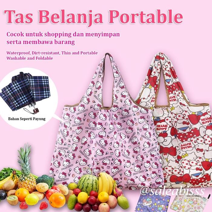 PREMIUM (TAS09) TAS LIPAT ECO BAG DIPERTEBAL / TAS BELANJA LIPAT / SHOPPING BAG / ECO BAG MOTIF ANTI