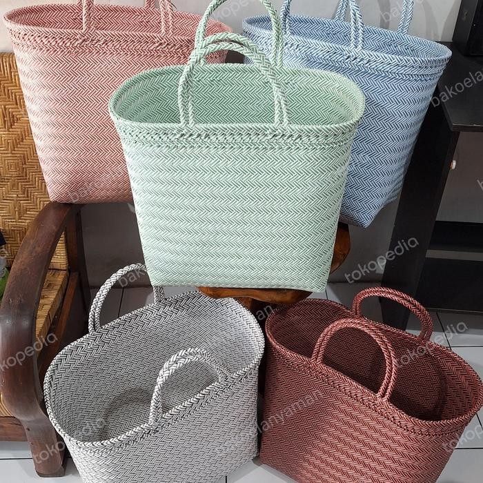 PREMIUM tas sembako jumbo / tas anyam lurik / tas belanja / tas serbaguna