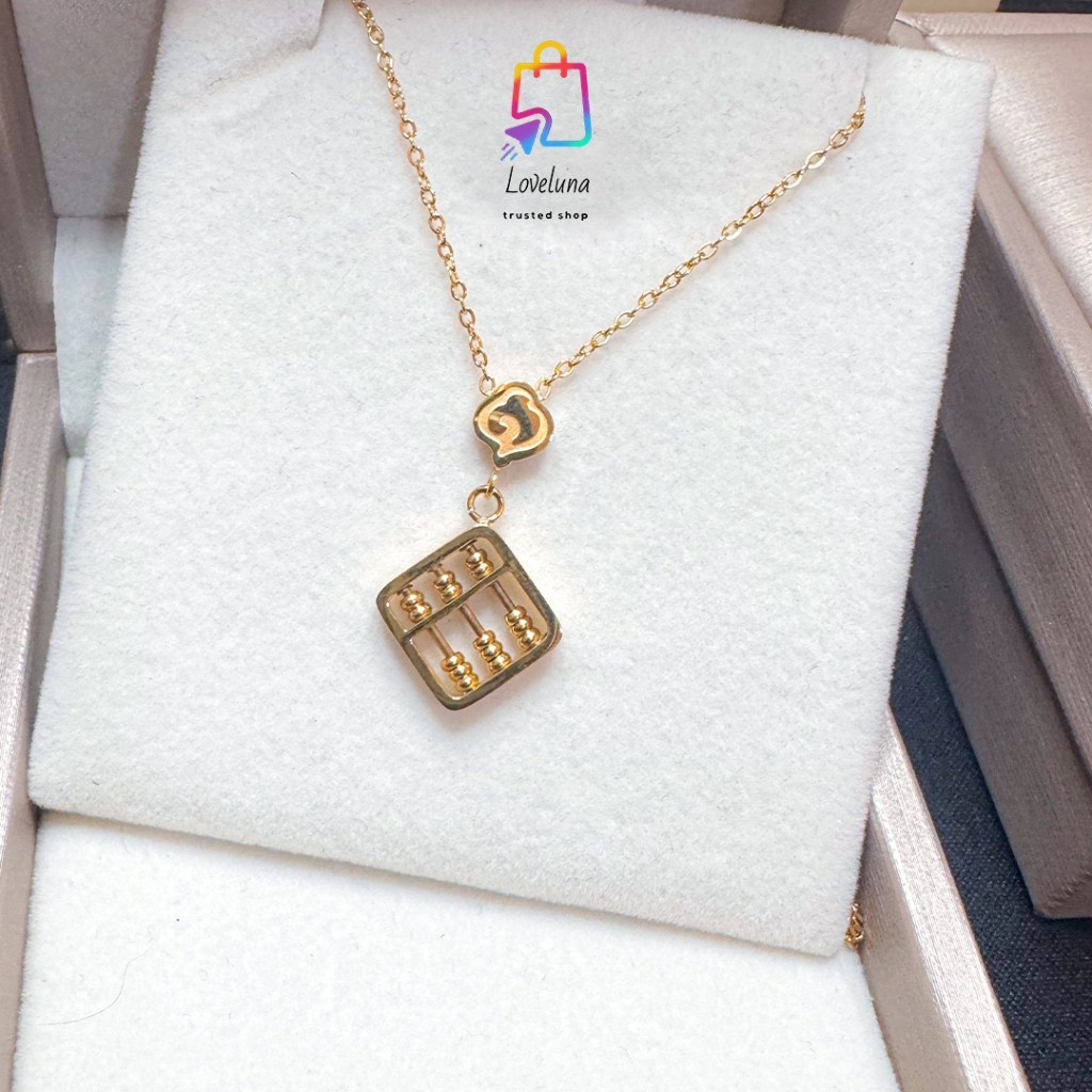 Loveluna Kalung Titanium Sempoa ctf lapis emas 18K KL23