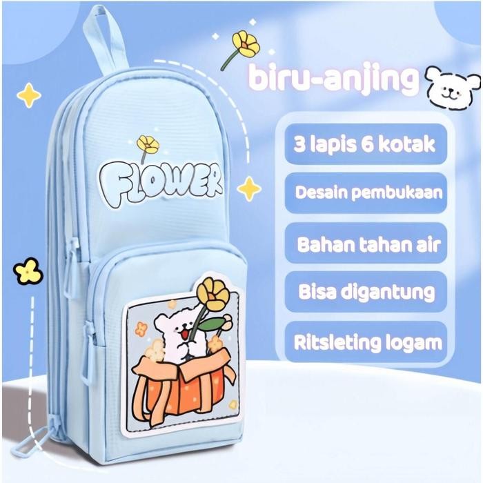 

Bricks - 6 Lapis Tempat Pensil Kartun Motif Capybara Kuromi Melody Panda Pensil Case Tempat Pensil