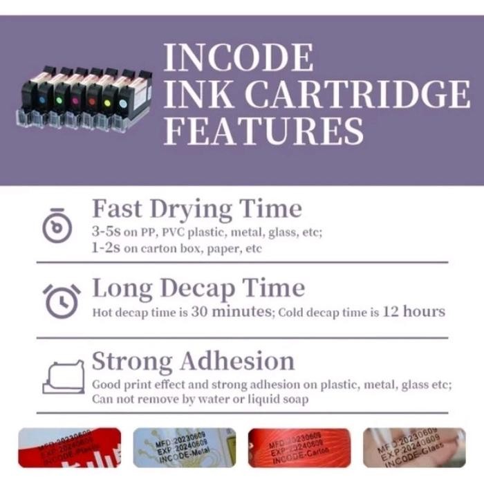 

Bricks - Tinta Solvent Inkjet Hendheld Printing Hitam,Putih, Berwarna Cepat Kering Dan Tahan Lama