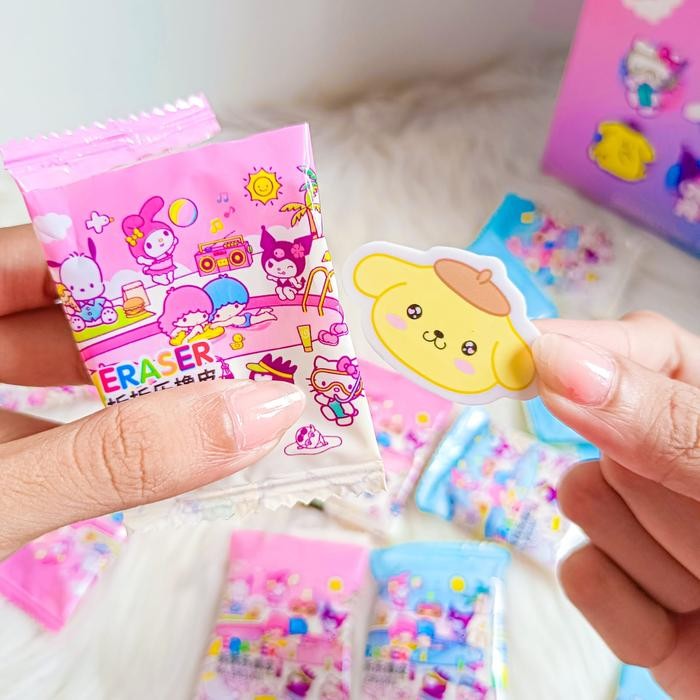 

Bricks - (60 Pcs) Satu Box Penghapus Mistery Bag Sanrio V2 Gepeng Blind Box Blindbox Hapusan Setip