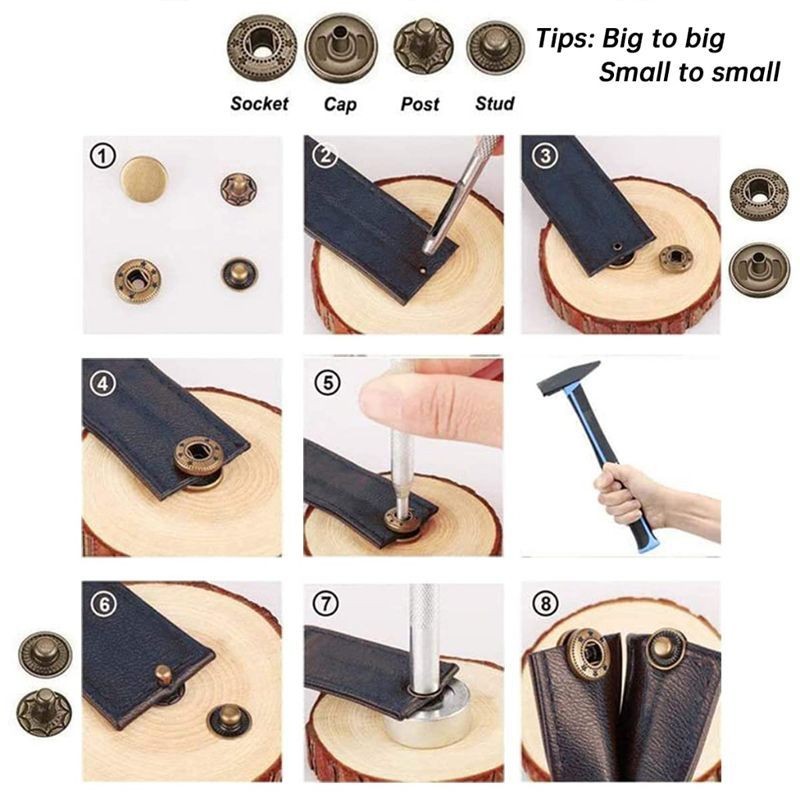 Set Kancing Jepret/Alat Kancing Jepret Besi/Kancing Jepret Set/48pcs Kancing Jepret/Alat Pres