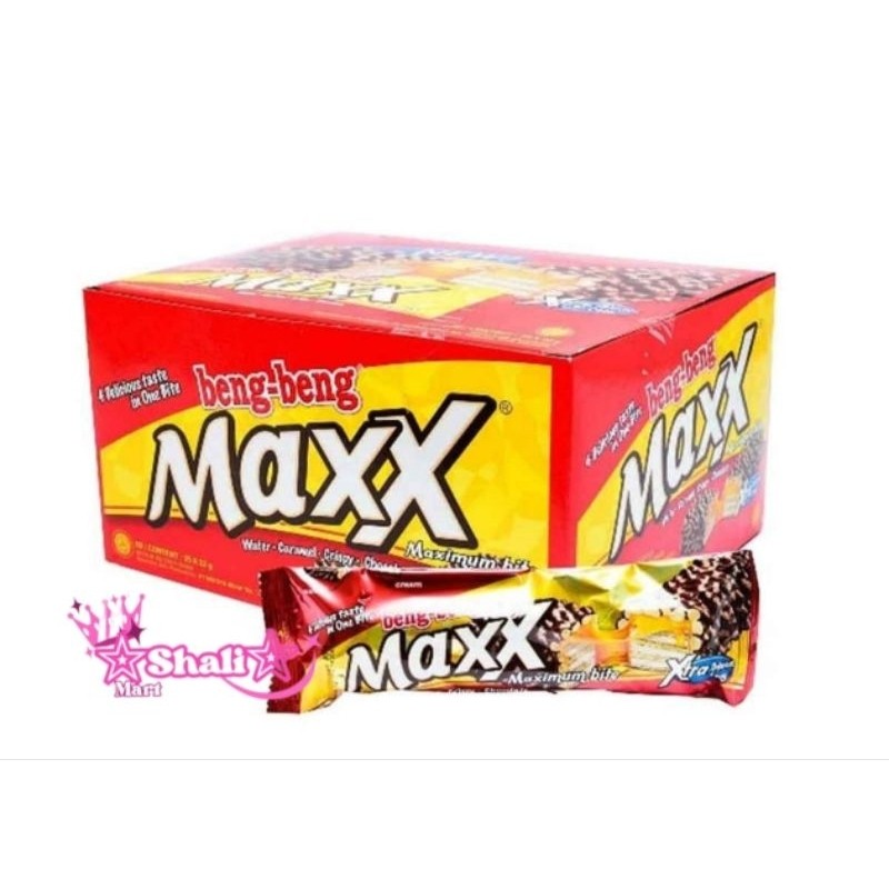 

Desyallshop Beng Beng Maxx 1 Box Isi 12 @ 32G / Beng-Beng Maxx / Wafer Cokelat Karamel