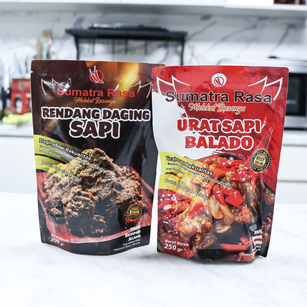 

Desyallshop Paket Nambah Nasi - Urat Balado Jumbo+Rendang Daging Sapi