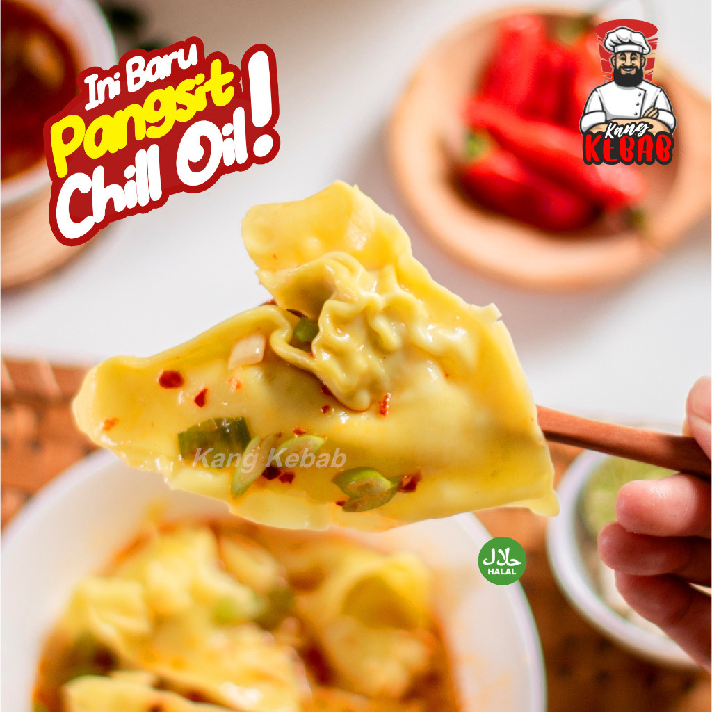 

Andrianbijaksana Pangsit Chilie Oil Pedas Gurih By Kang Kebab Cemilan Frozen Kekinian