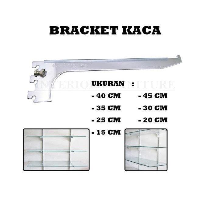 PREMIUM Bracket Kaca - Braket Daun Penyangga Rak Siku Penyangga Rak Braket
