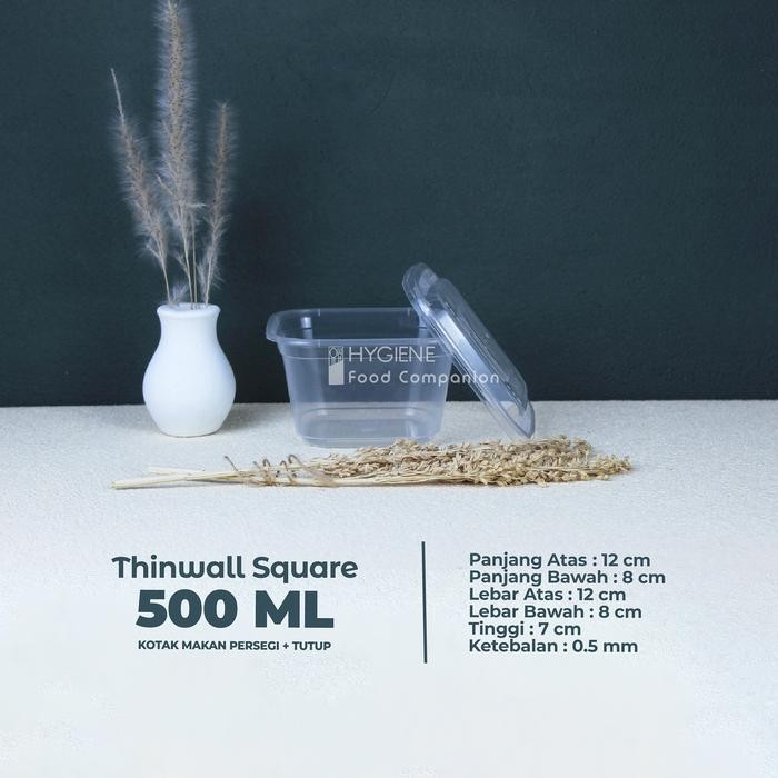 JTTOP" KOTAK MAKAN 500 ML PLASTIK / THINWALL / FOOD CONTAINER PERSEGI 500ML