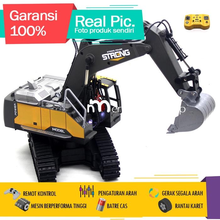 PROMO MAINAN MOBIL REMOT KONTROL RC BEKO EXCAVATOR STRONG 16 FUNGSI REMOT BESI METAL LED READY