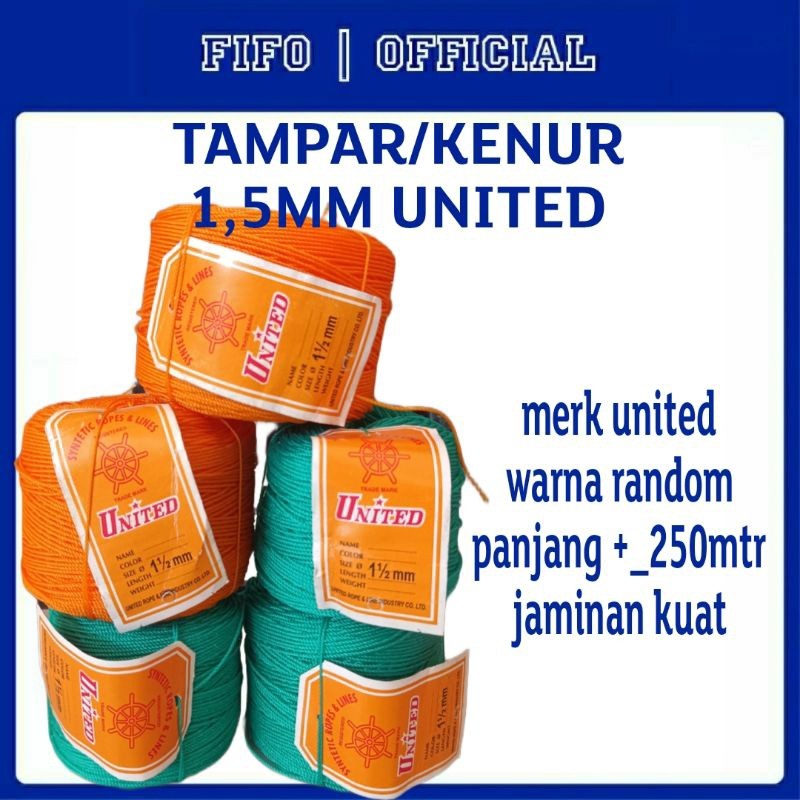 KENUR 1,5MM UNITED/ TALI TAMPAR 1,5MM/ TALI TAMBANG 1,5MM UNITED/ TALI SAPI TALI LAYANGAN KENUR