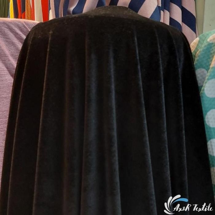 Bludru Polos Hitam Kain Bludru Premium Stretch Garmen