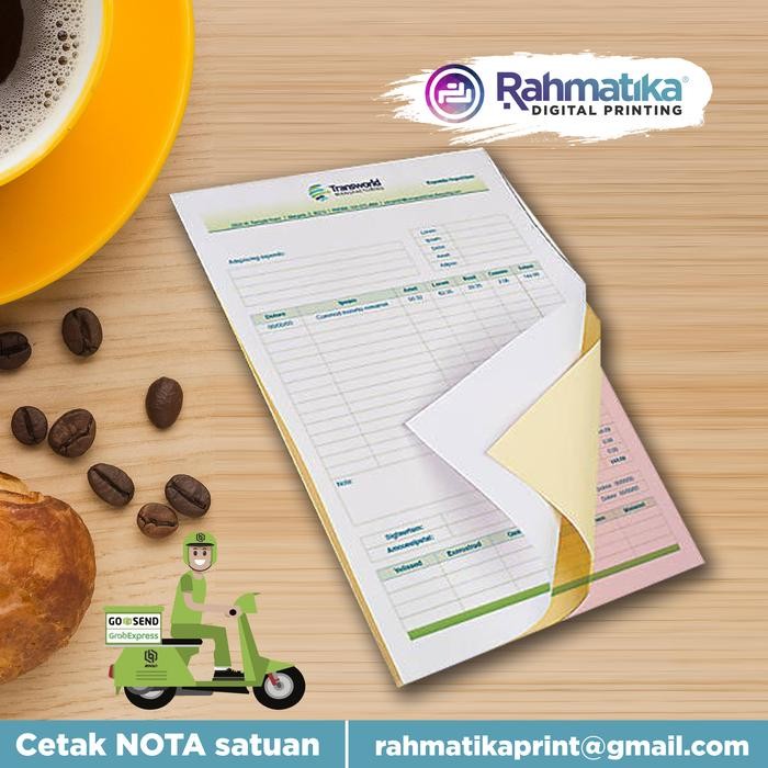 

Cetak Nota / Bon / Kwitansi Satuan A4/F4 2Ply Full Color #Gratisongkir