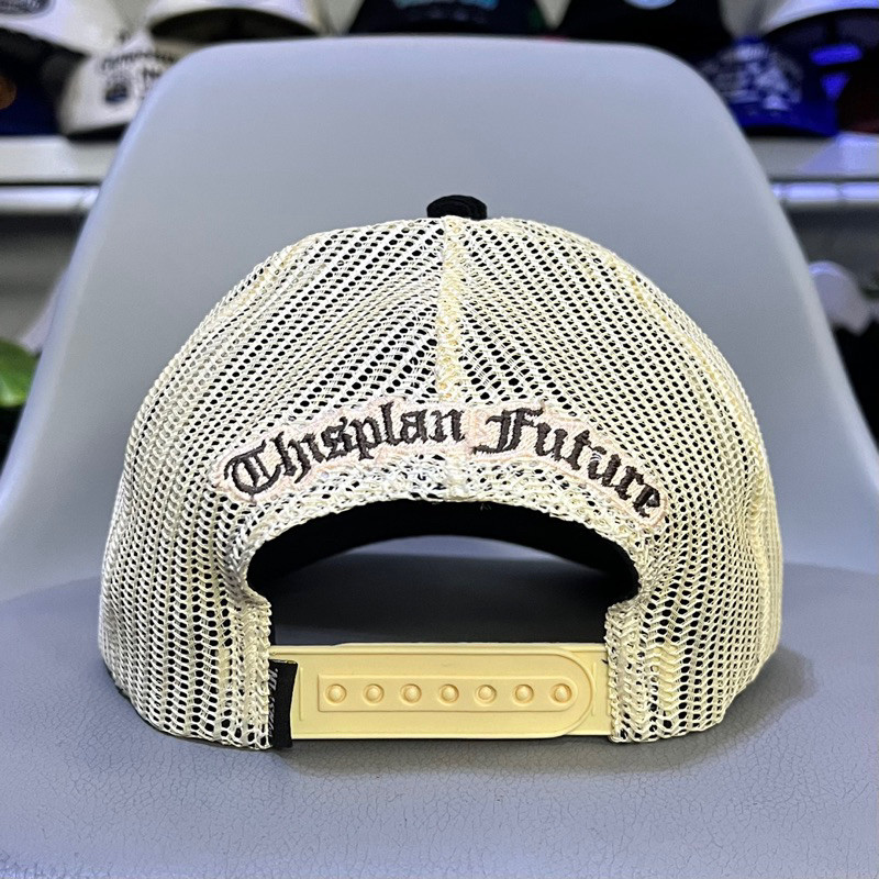 Topi Trucker Hat Corduroy Black Cream Perry Thisplan