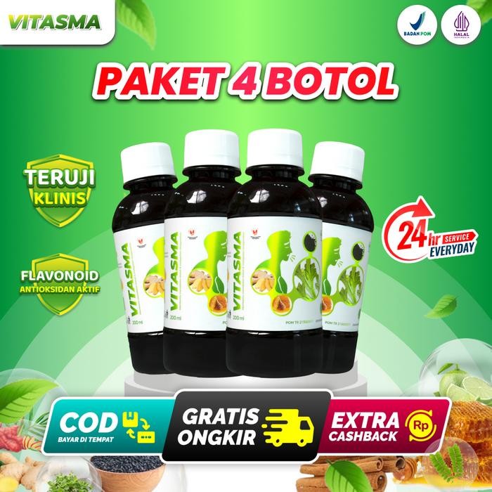 

Paket 4 Botol Vitasma - Madu Herbal - Bantu Masalah Pernapasan dan Paru - Bahan Herbal Honey