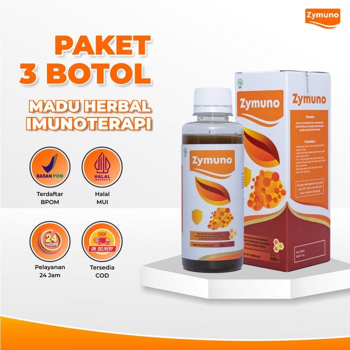 

3 Botol ZYMUNO Herbal Asli - Madu Imunoterapi Kanker & Kekebalan Tubuh