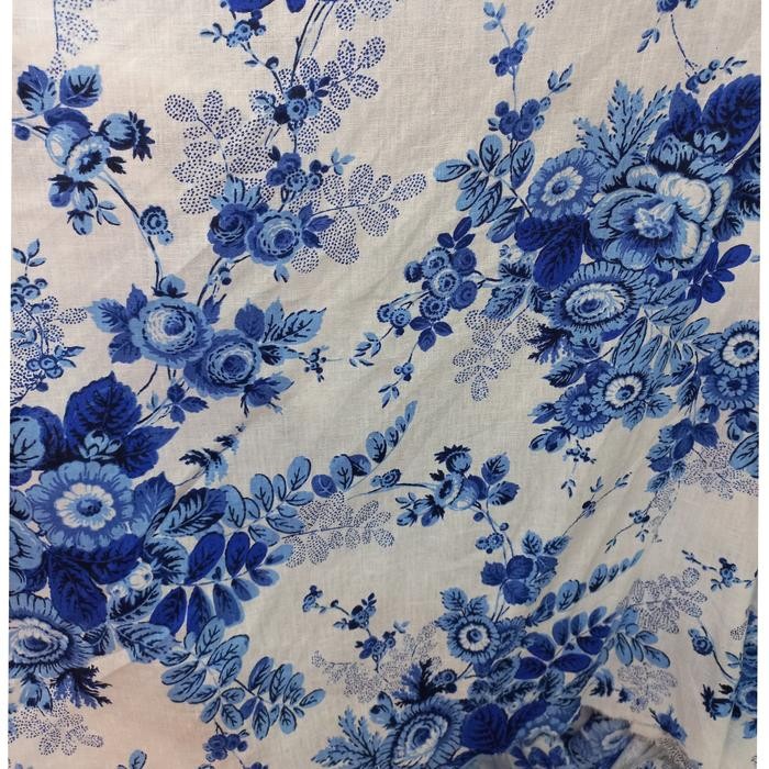 kain linen motif bunga antik pure linen italy