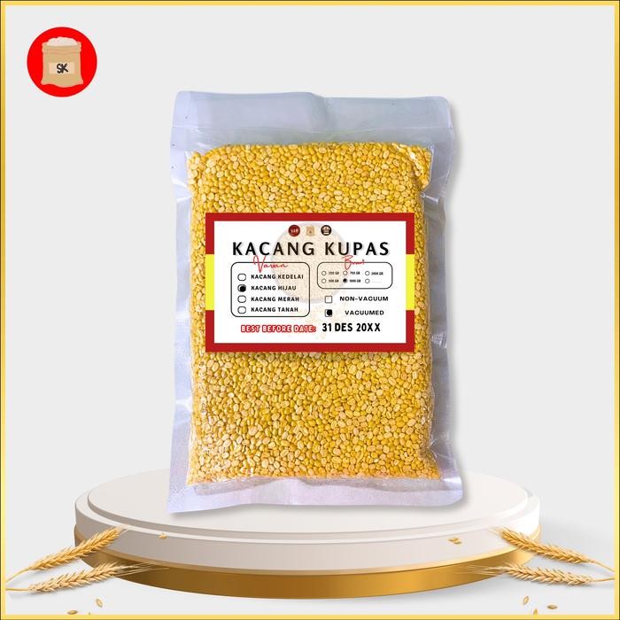 

1 kg Kacang Hijau Kupas Vakum - Hulled Split Mung Bean Super Premium