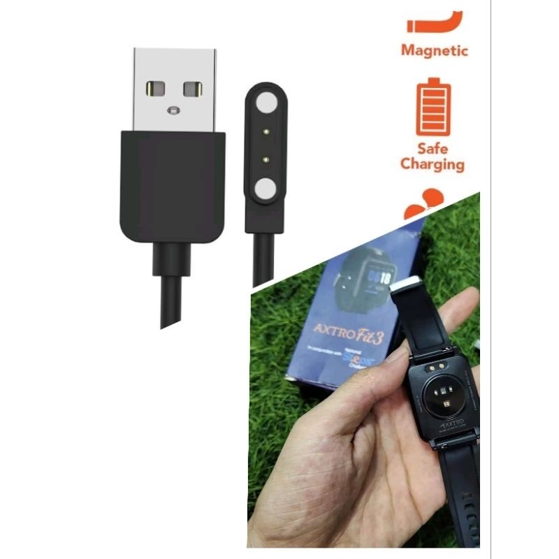 Axtro Fit 3 Smart Watch Kabel Charger Smartwatch Axtro Fit3 Magnetic 2 Pin