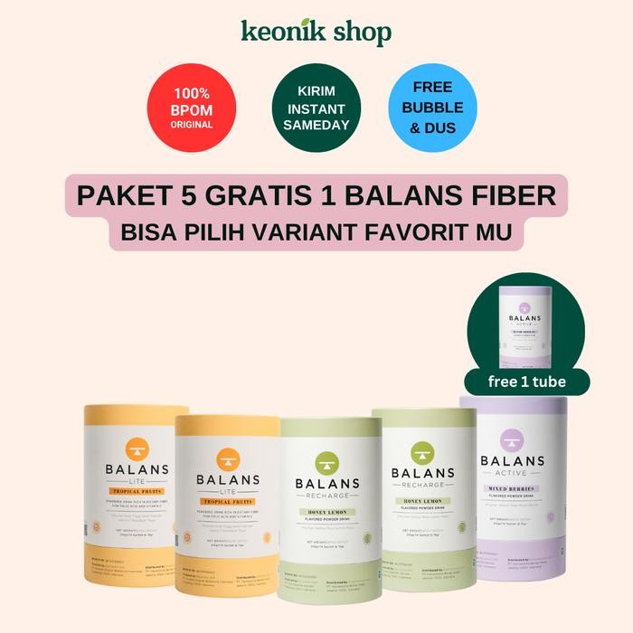 

Balans Promo 6 Tube Mix ~Fiber Drink (2 Lite + 2 Recharge + 2 Active)